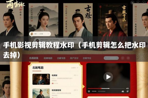 手机影视剪辑教程水印(手机剪辑怎么把水印去掉)